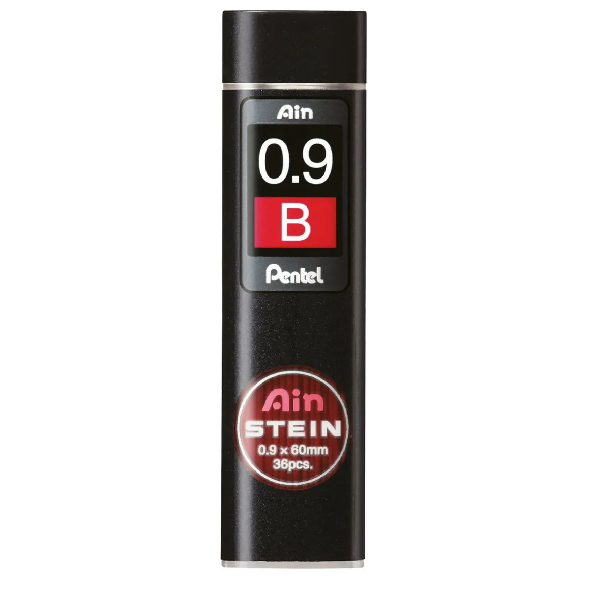Pentel blyantstift refill – 0,9 mm 2B. Indeholder 36 stifter.