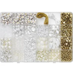Perlemix med følelse af luksus og bling – perler i hvid, guld og perlemor