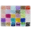 Perlemix med 720 glasperler i 24 farver, 24 lange tubeperler samt mellemdele