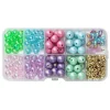 Perlemix med pastelfarvede, runde perler (Ø8/10 mm) & 4 charms ballonhunde