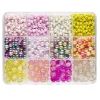 Perlemix med 3 slags perler af glas og plast i 12 muntre nuancer