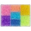 Perlemix med 2850 transparente perler i 7 forskellige farver