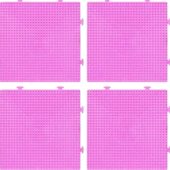 Perleplade Midi 4-pak lyserøde kvadrater, kan sættes sammen, 15×15 cm – til vores rørperler som er Ø5 mm