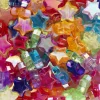 100 perler formet som stjerner, der glitrer og changerer, Ø10 mm, 4 mm tykke.