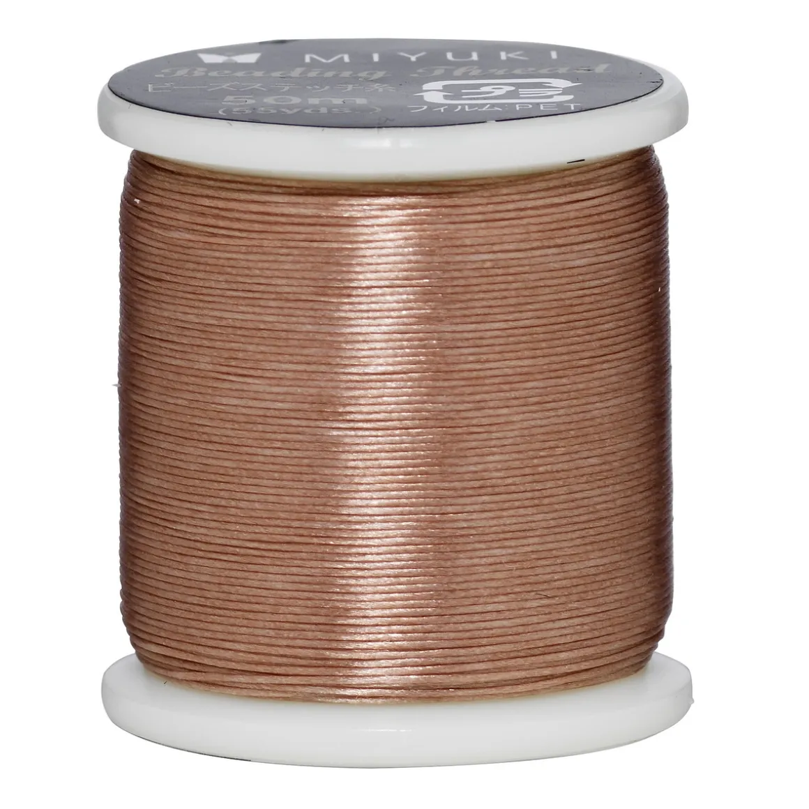 Perletråd Miyuki 50 meter – blush – 0,2 mm i diameter, fremstillet af 100% nylon