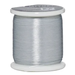 Perletråd Miyuki 50 meter – sølv – 0,2 mm i diameter, fremstillet af 100% nylon