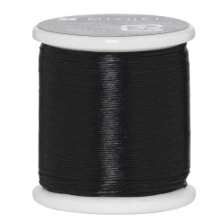 Perletråd Miyuki 50 meter – sort – 0,2 mm i diameter, fremstillet af 100% nylon