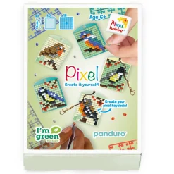 Pixelhobby Box Fugle – 5 nøgleringe à 30×40 mm, 18 pixelplader og mønsterhæfte