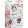 Pixelhobby Kit Cute – 3 nøgleringe à 30×40 mm, 8 pixelplader og mønsterhæfte