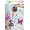 Pixelhobby Kit Insects – 3 nøgleringe à 30×40 mm, 8 pixelplader og mønsterhæfte