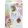 Pixelhobby Kit Sweet – 3 nøgleringe à 30×40 mm, 8 pixelplader og mønsterhæfte