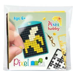 Pixelhobby Mini-kit banan – med nøglering 30×40 mm og 3×144 pixler