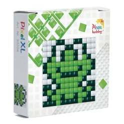 Pixelhobby XL Startsæt – Frø / dinosaur, 60×60 mm pixelplade + 3×60 pixels