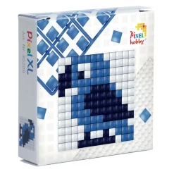 Pixelhobby XL Startsæt – Fugl / blåhval, 60×60 mm pixelplade + 3×60 pixler