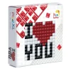 Pixelhobby XL Startsæt – Love / I love you, 60×60 mm pixelplade + 3×60 pixels