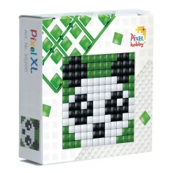 Pixelhobby XL Startsæt – Panda / dinosaur, 60×60 mm pixelplade + 3×60 pixels