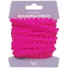 Pomponbånd dekorationsbånd cerise, 4 m langt og 10 mm bredt