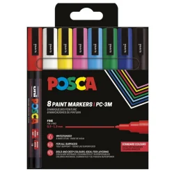 Posca PC-3M Basic colours 8-pak (0,9-1,3 mm)