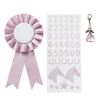 Præmieroset til kæphest Ø7 cm og stickers i rosa tema + 1 engle-charm