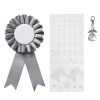 Præmieroset til kæphest Ø7 cm og stickers i sølvfarvet tema + 1 engle-charm