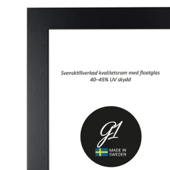 Ramme 4E Sort fladlist 50x60cm
