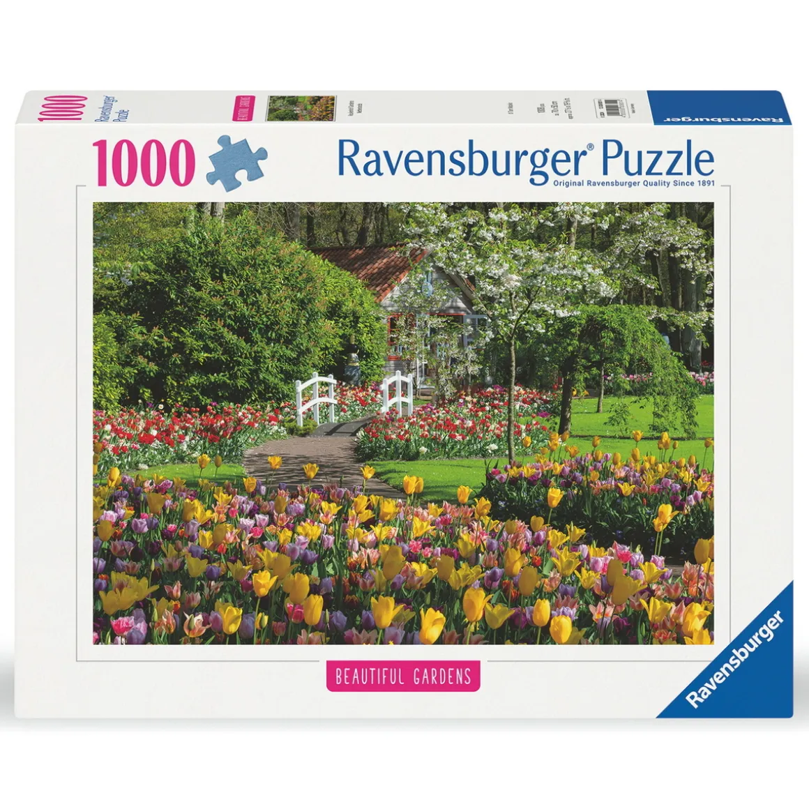 Ravensburger puslespil – Beautiful Gardens Keukenhof Gardens. 1000 brikker, 70x50 cm.