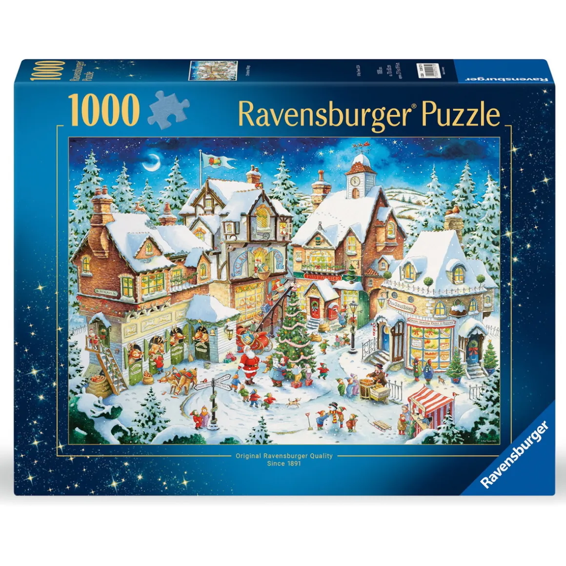 Ravensburger puslespil – Christmas Village, 1000 brikker, 70×50 cm