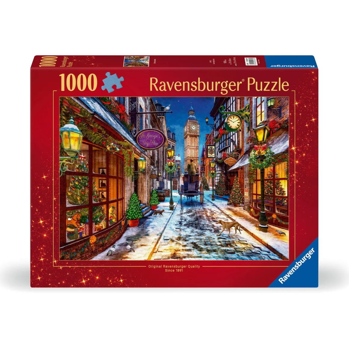Ravensburger puslespil – Christmas Time, julemotiv fra London. 1000 brikker, 70x50 cm.