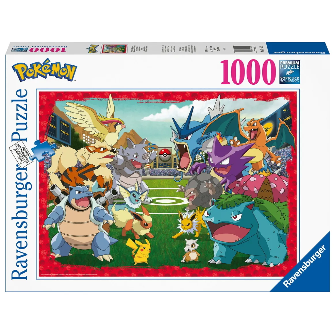 Ravensburger puslespil – Pokémon Showdown. 1000 brikker, 70x50 cm.