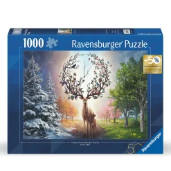 Ravensburger puslespil – The Magic Deer And The Four Seasons. 1000 brikker, 70x50 cm.