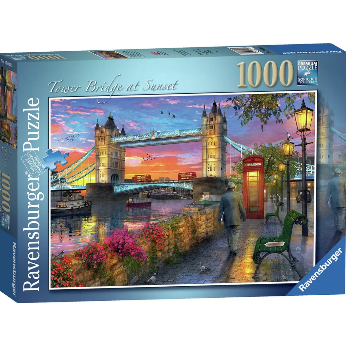 Ravensburger puslespil – Tower bridge. 1000 brikker, 70x50 cm.