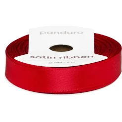 Rødt satinbånd – 12 mm bredt og 8 meter langt