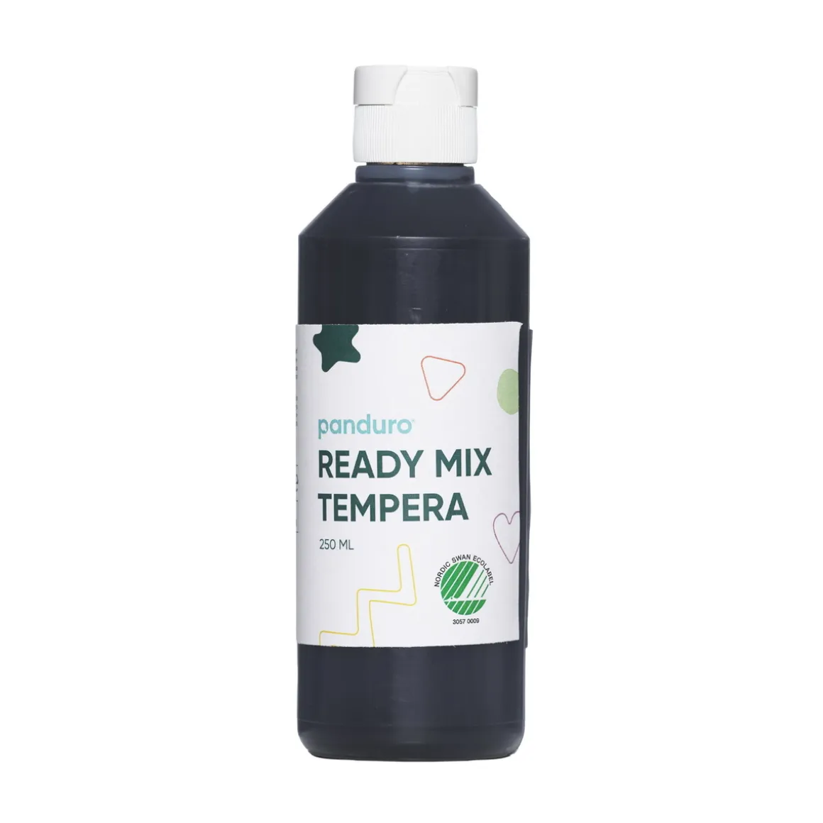 Ready Mix Tempera, svanemærket hobbyfarve til børn 250 ml, sort