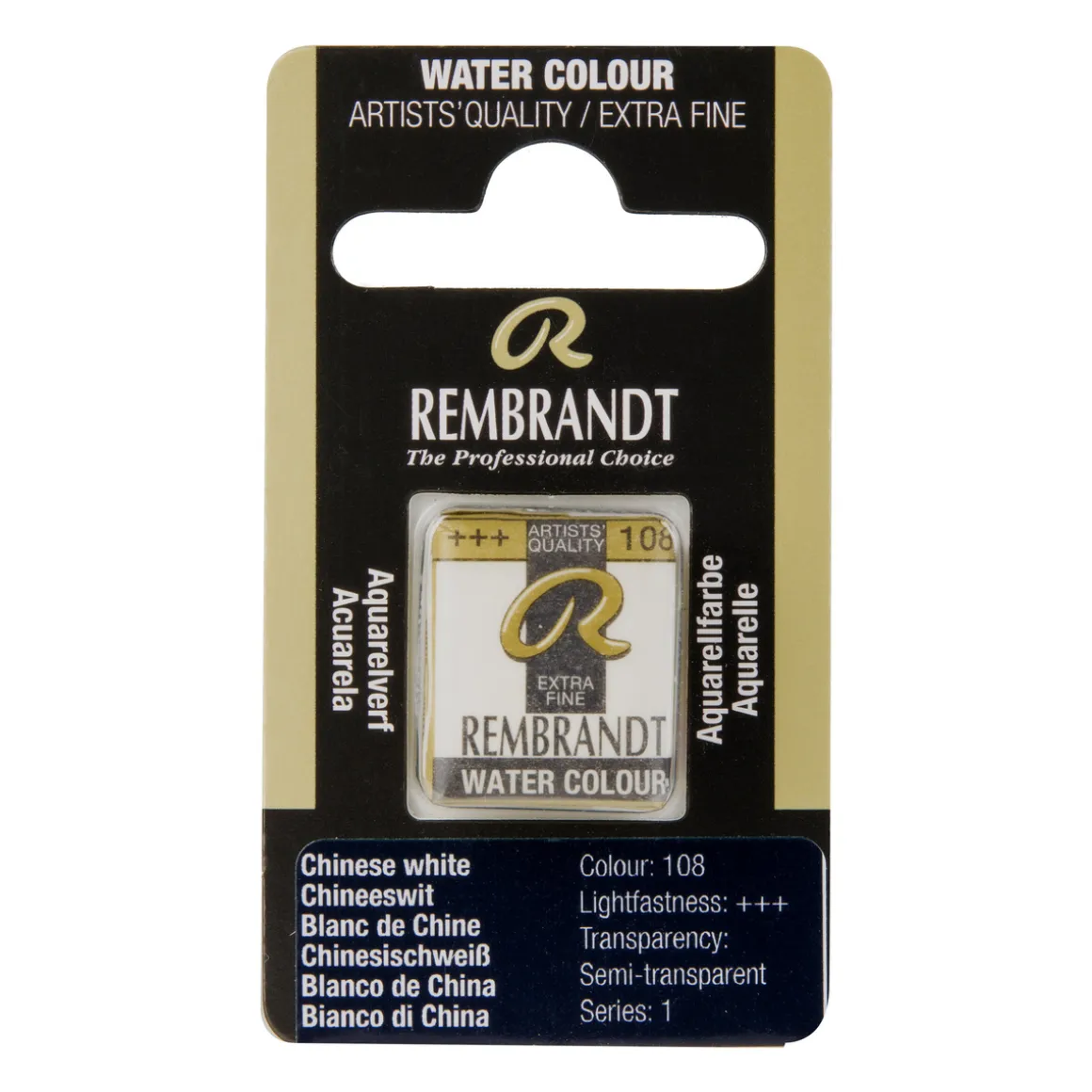 Rembrandt akvarelfarve half pan – Chinese White 108