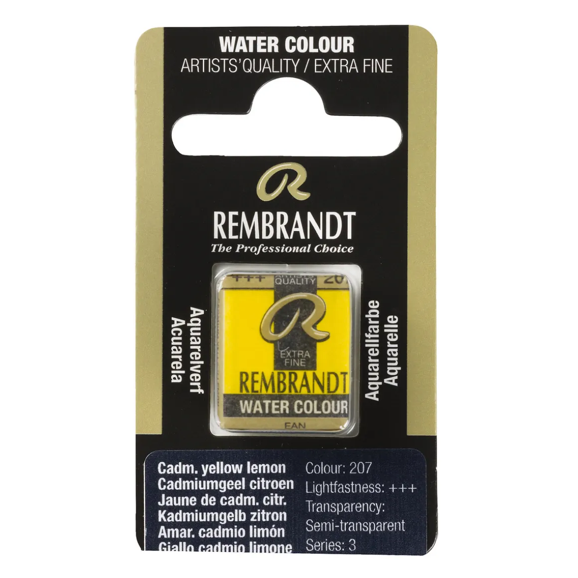 Rembrandt akvarelfarve half pan – Cadmium Yellow Lemon 207