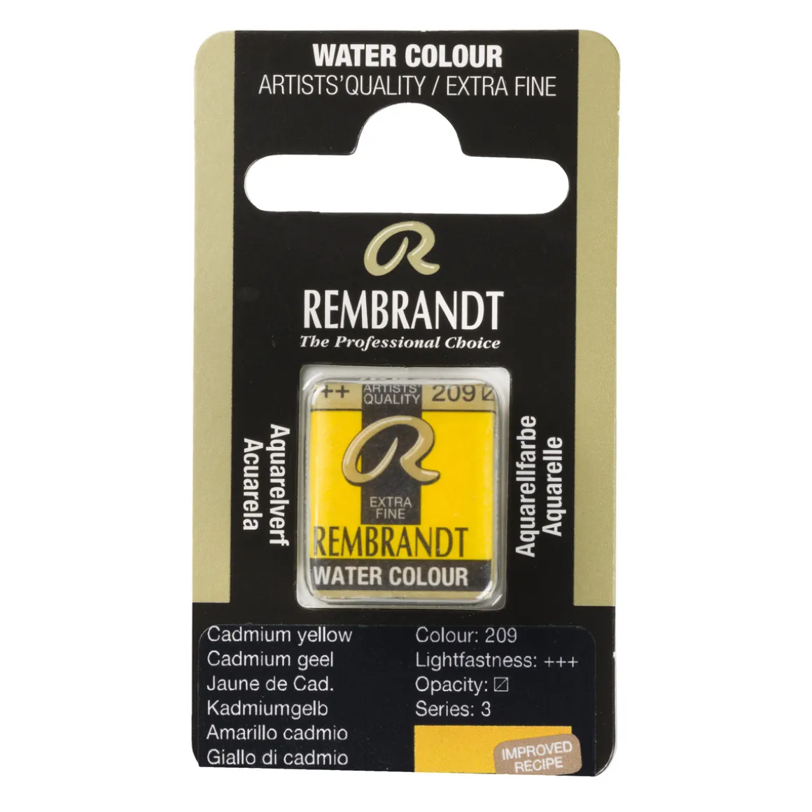 Rembrandt akvarelfarve half pan – Cadmium Yellow 209