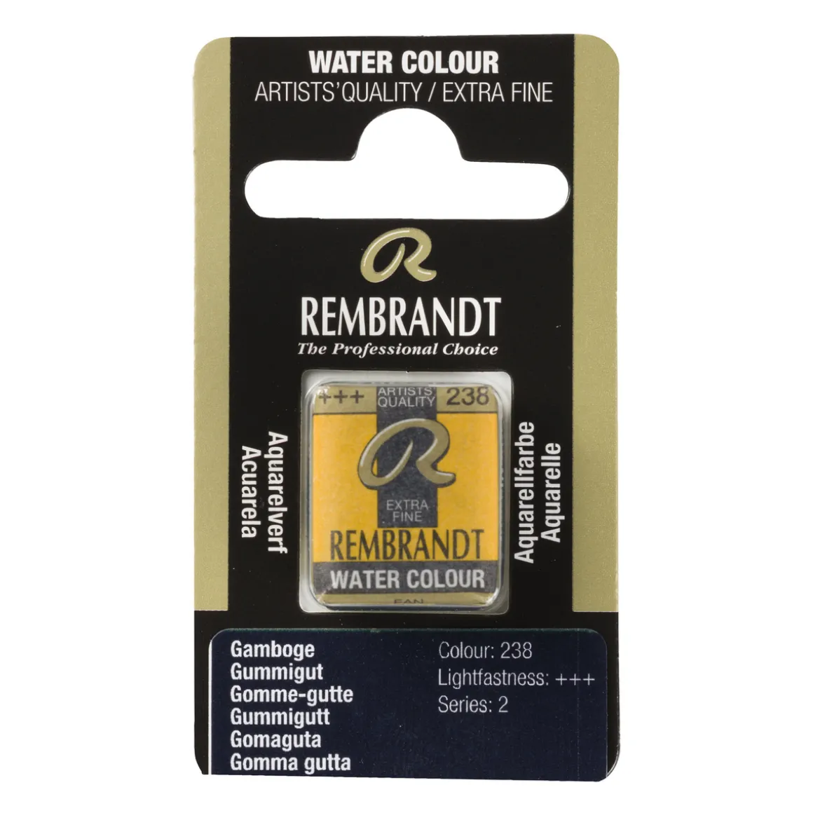 Rembrandt akvarelfarve half pan – Gamboge 268