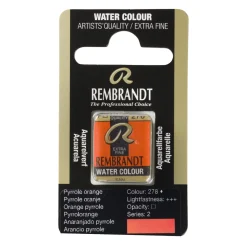 Rembrandt akvarelfarve half pan – Pyrrole Orange 278