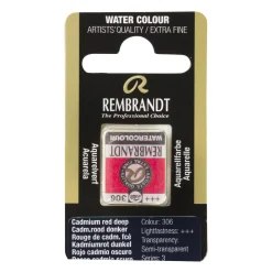 Rembrandt akvarelfarve half pan – Cadmium Red Deep 306