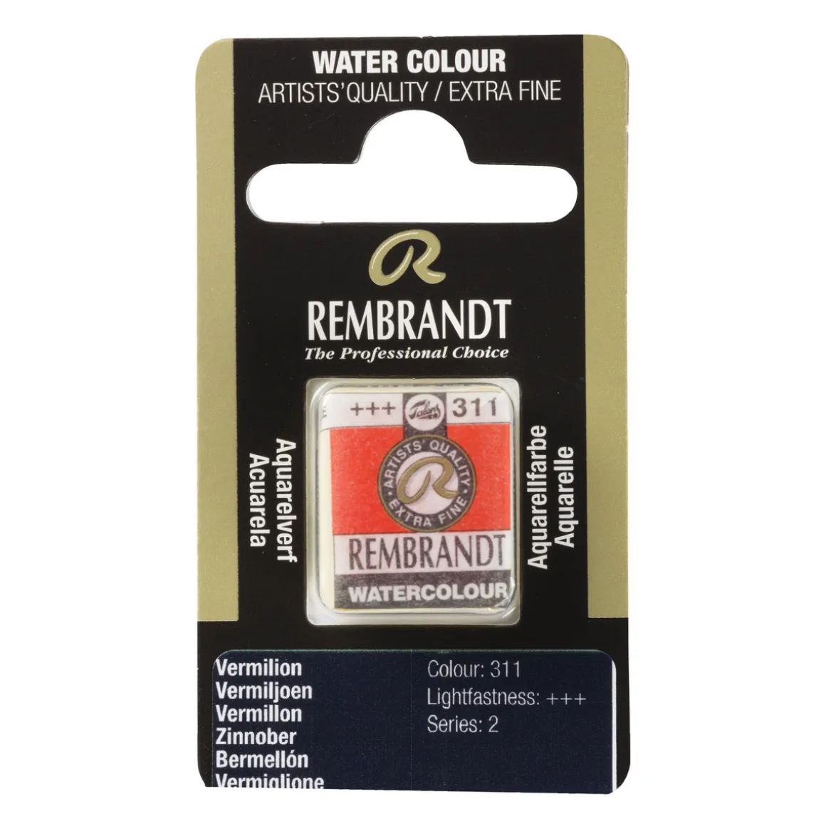Rembrandt akvarelfarve half pan – Vermillion 311