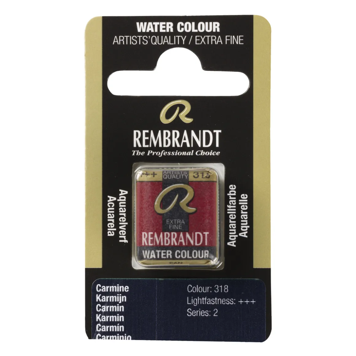 Rembrandt akvarelfarve half pan – Carmine 318