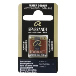 Rembrandt akvarelfarve half pan – Burnt Sienna 411