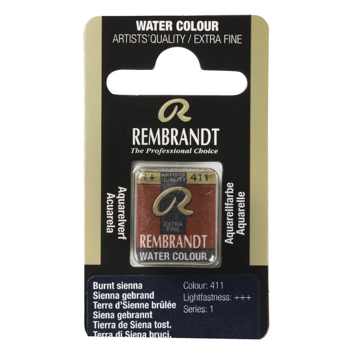 Rembrandt akvarelfarve half pan – Sepia 416