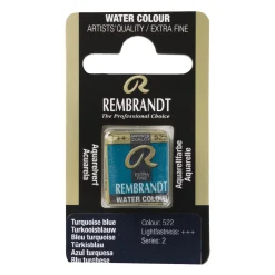 Rembrandt akvarelfarve half pan – Turquoise Blue 522