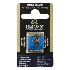 Rembrandt akvarelfarve half pan – Cerulean Blue 534