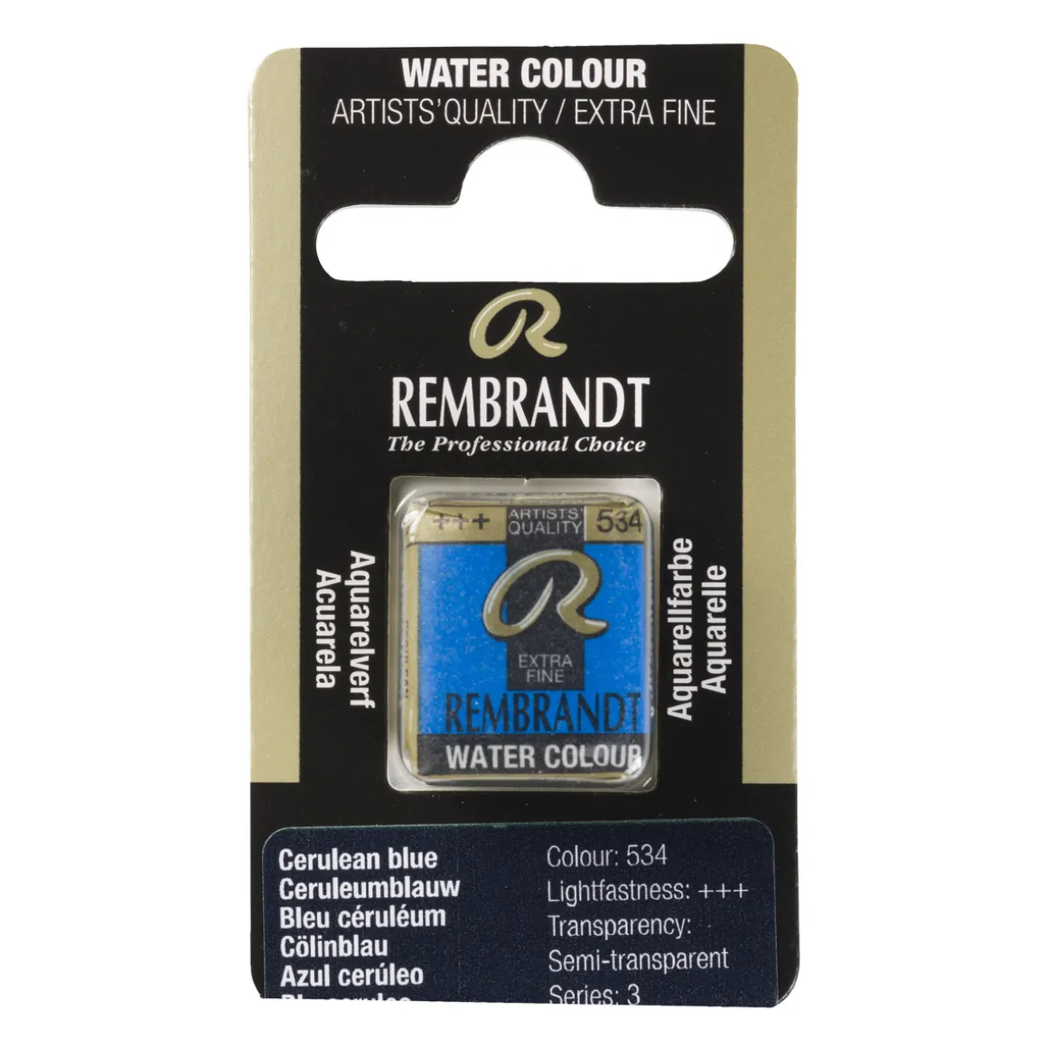 Rembrandt akvarelfarve half pan – Cerulean Blue 534