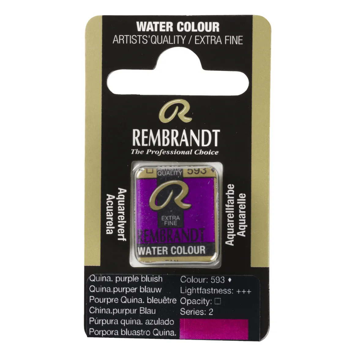 Rembrandt akvarelfarve half pan – Quinacridone Purple Blue 593