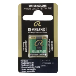 Rembrandt akvarelfarve half pan – Viridian 616