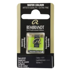 Rembrandt akvarelfarve half pan – Sap Green 623