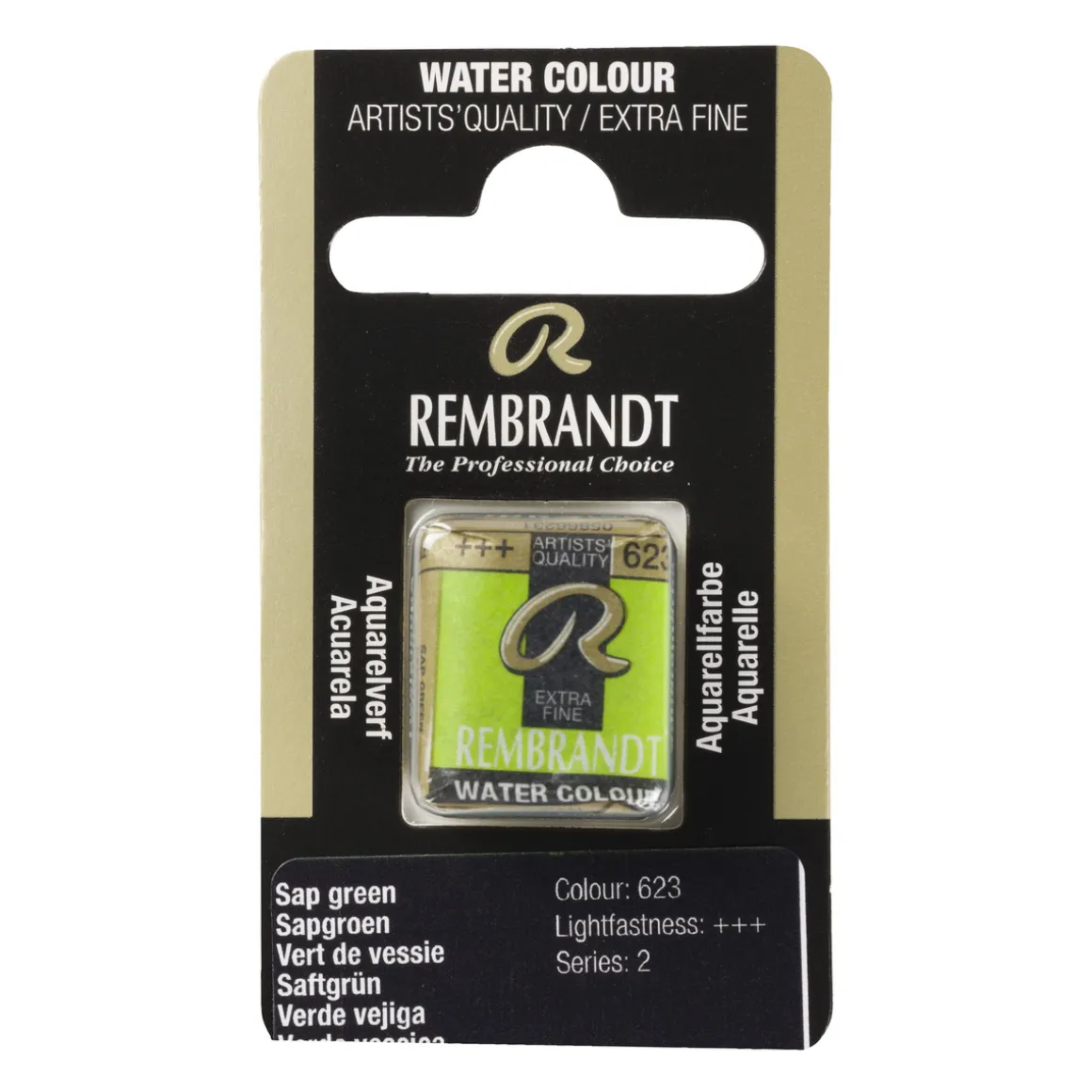 Rembrandt akvarelfarve half pan – Sap Green 623